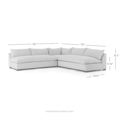 product image for Grant 3 Piece Sectional In Oatmeal 67