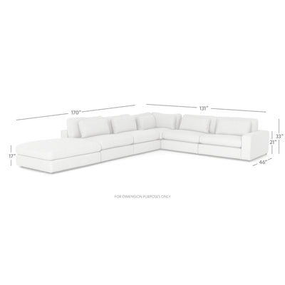 product image for Bloor 5 Pc Sectional Ottoman In Essence Natural 51