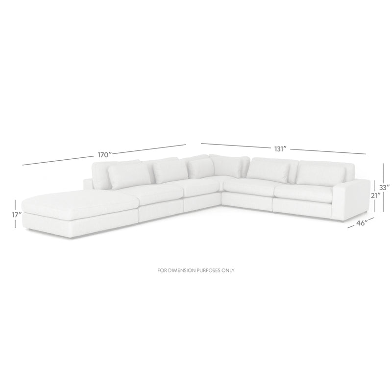 media image for Bloor 5 Pc Sectional Ottoman In Essence Natural 236