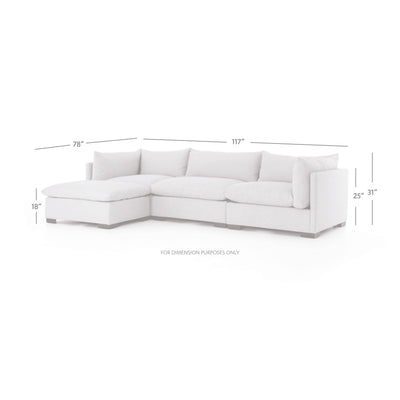 product image for Westwood 3 Pc Sectional Ottoman In Bennett Moon 30