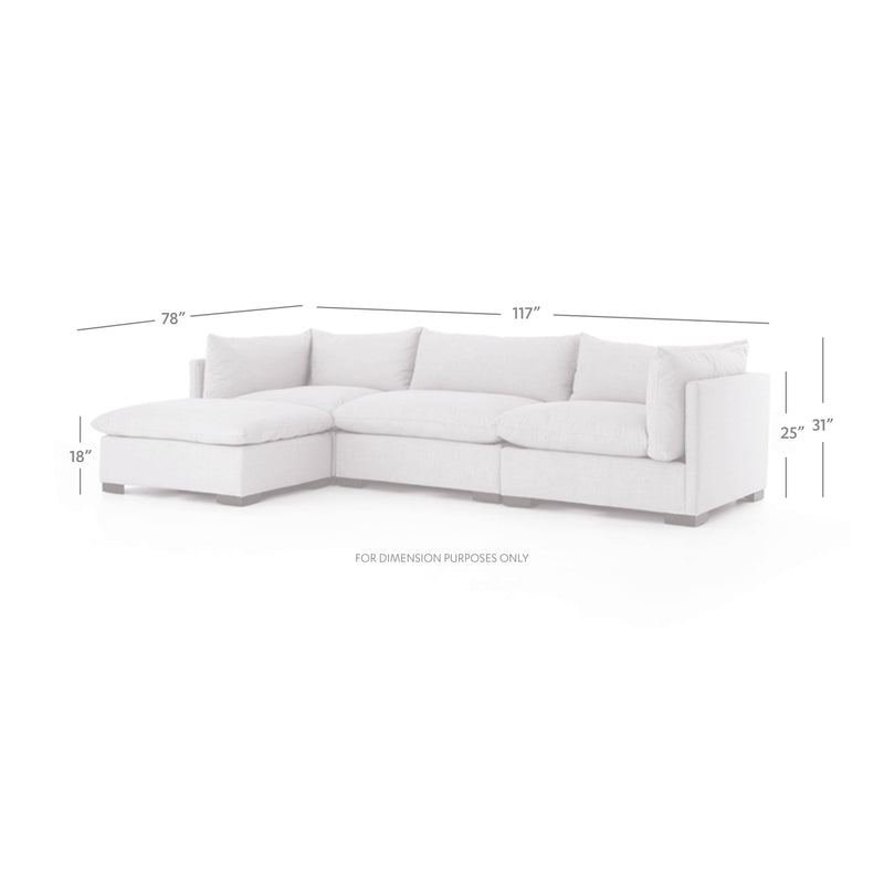 media image for Westwood 3 Pc Sectional Ottoman In Bennett Moon 228