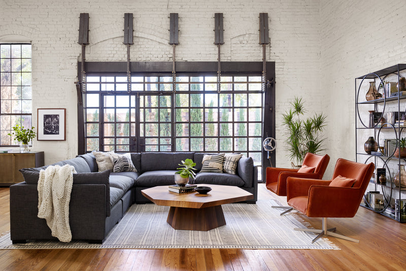 media image for Westwood 5 Pc Sectional In Bennett Charcoal 29