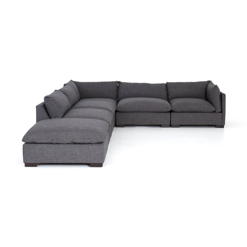 media image for Westwood 5 Pc Sectional Ottoman In Bennett Charcoal 279