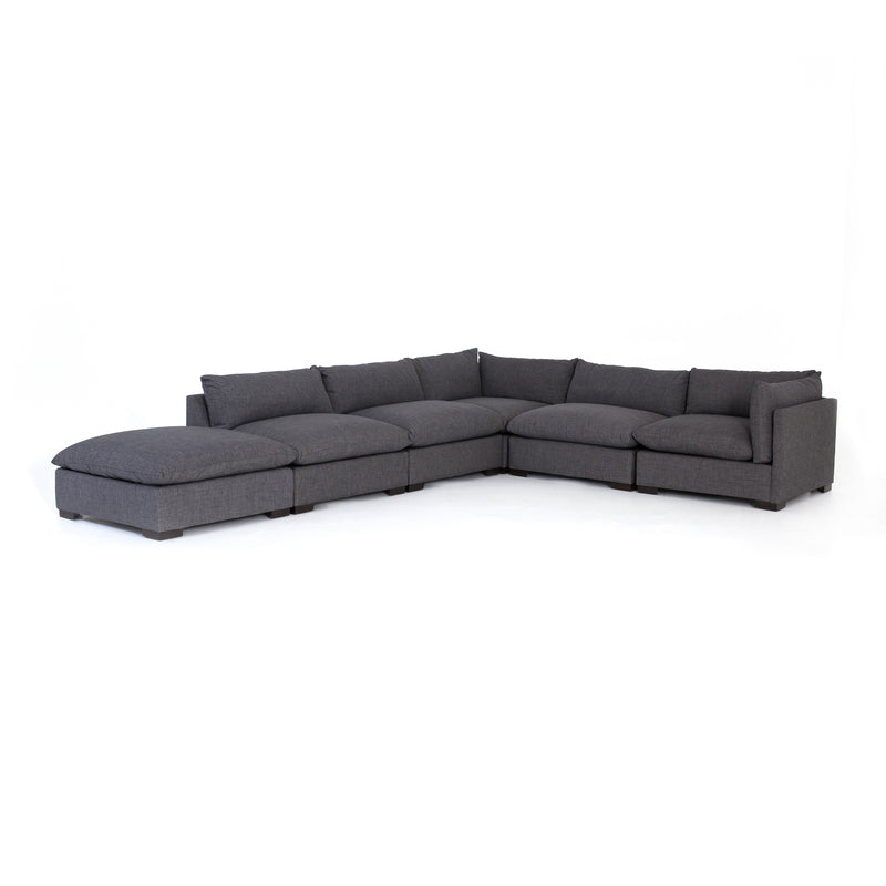media image for Westwood 5 Pc Sectional Ottoman In Bennett Charcoal 255