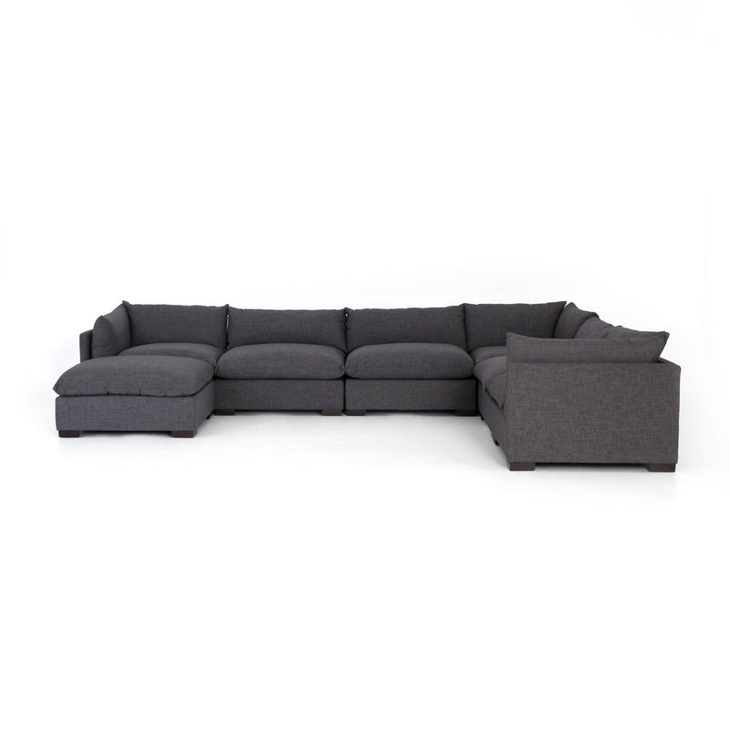 media image for Westwood 6 Pc Sectional Ottoman In Bennett Charcoal 221