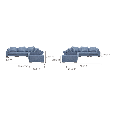 product image for tumble classic l modular sectional charcoal by bd la mhc ub 1014 25 5 72