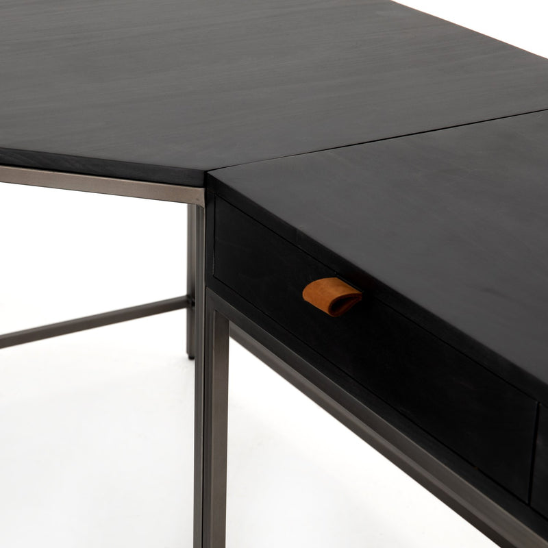 media image for Trey Desk System In Black Wash Poplar 28