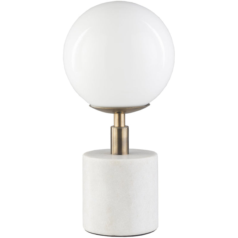 media image for Una UNA-001 Table Lamp in Antiqued Brass & White by Surya 268