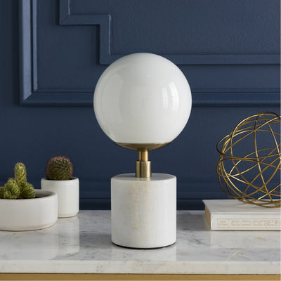 product image for Una UNA-001 Table Lamp in Antiqued Brass & White by Surya 35