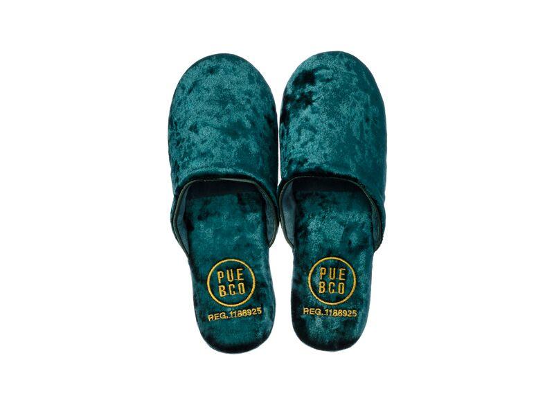 media image for velvet slipper small green design by puebco 1 252