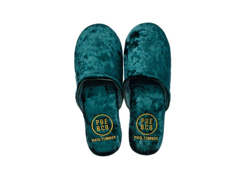 media image for velvet slipper small green design by puebco 1 299