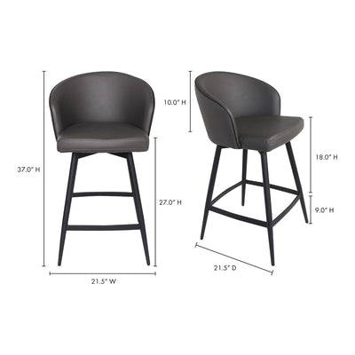 product image for Webber Swivel Counter Stool Charcoal 6 74