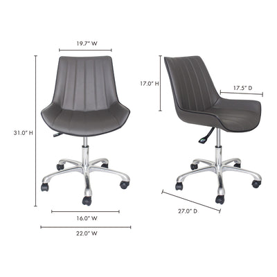 product image for Mack Swivel Office Chair Grey 5 37