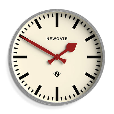 product image for universal galvanised railway dial wall clock by newgate univ390gal 1 1