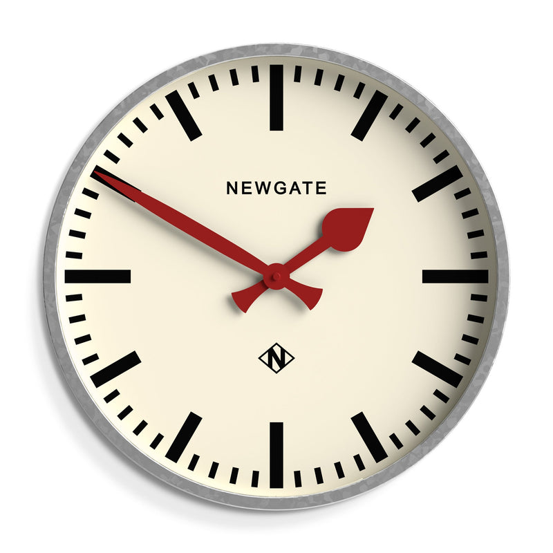 media image for universal galvanised railway dial wall clock by newgate univ390gal 1 246