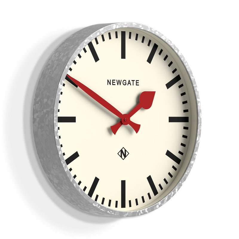 media image for universal galvanised railway dial wall clock by newgate univ390gal 2 245