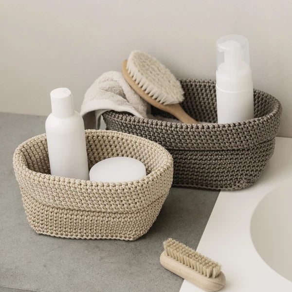 media image for tela crochet storage basket set by blomus blo 97318 5 239