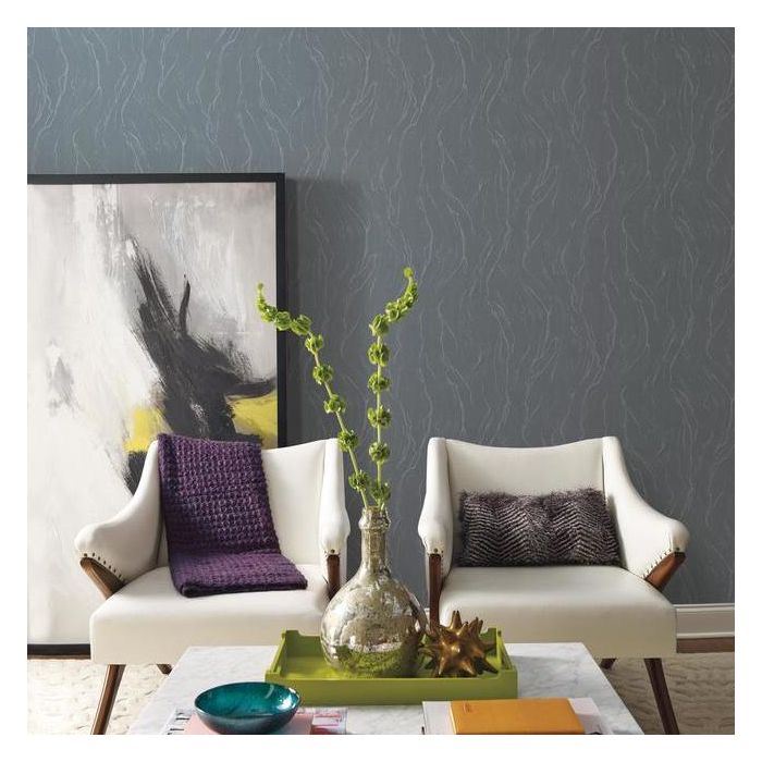 media image for Upstream Wallpaper in Charcoal from the Urban Oasis Collection by York Wallcoverings 297