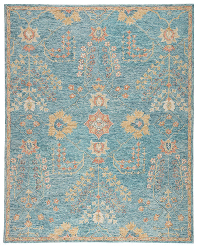 product image for pro02 juniper handmade oriental teal orange area rug design by jaipur 1 27
