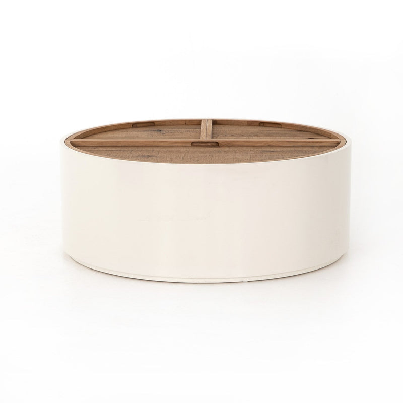 media image for cas drum coffee table in cream lacquer 3 255