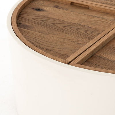 product image for cas drum coffee table in cream lacquer 7 34