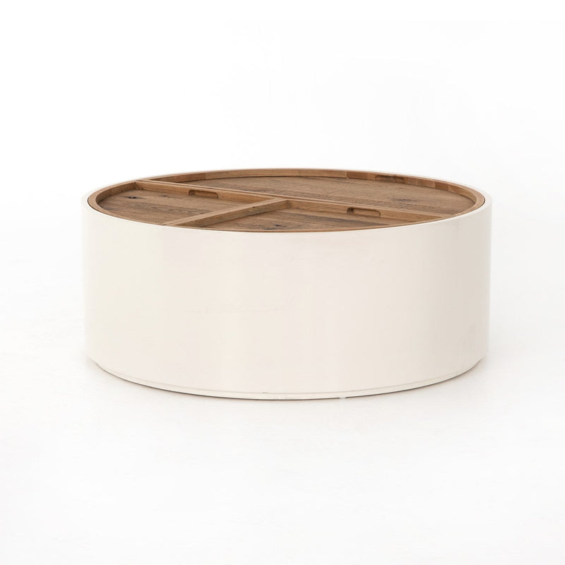 media image for cas drum coffee table in cream lacquer 1 25