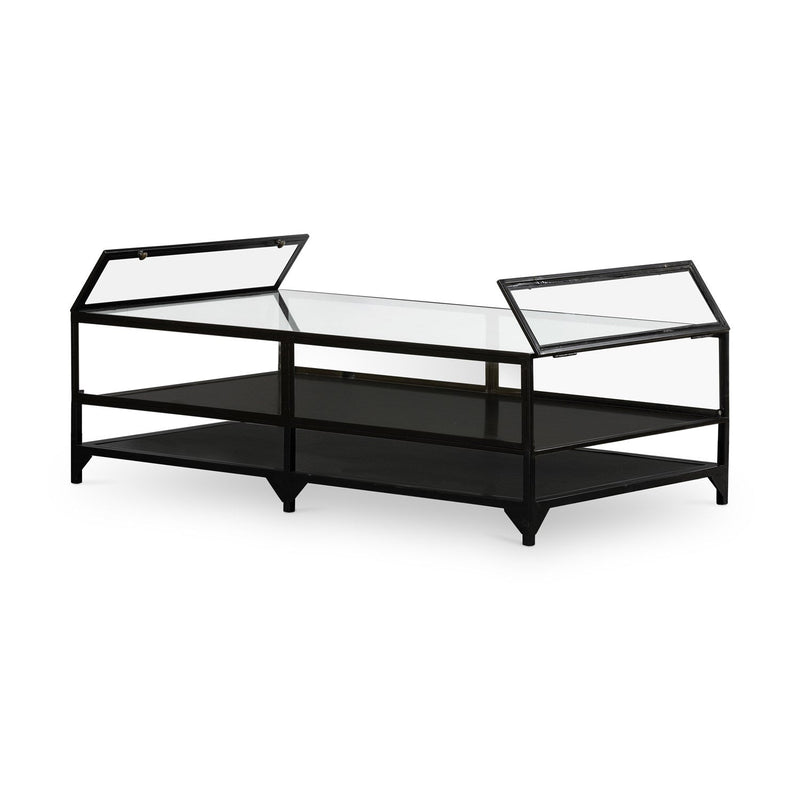 media image for shadow box coffee table in dark metal 6 216