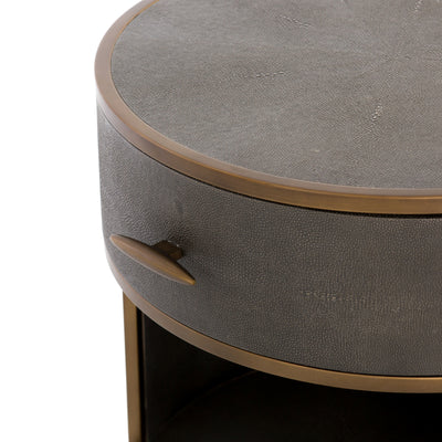 product image for Shagreen Round Nightstand In Antique Brass 69