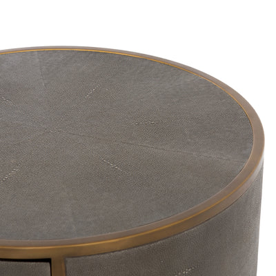 product image for Shagreen Round Nightstand In Antique Brass 45