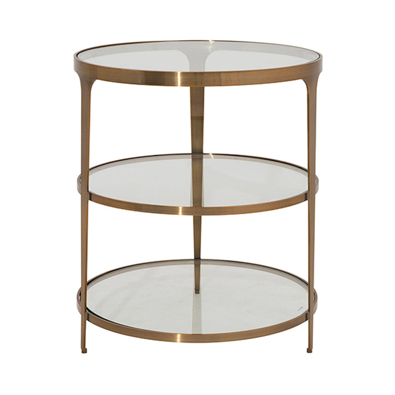 media image for three tier glass top round end table by bd studio ii vienna abr 2 222