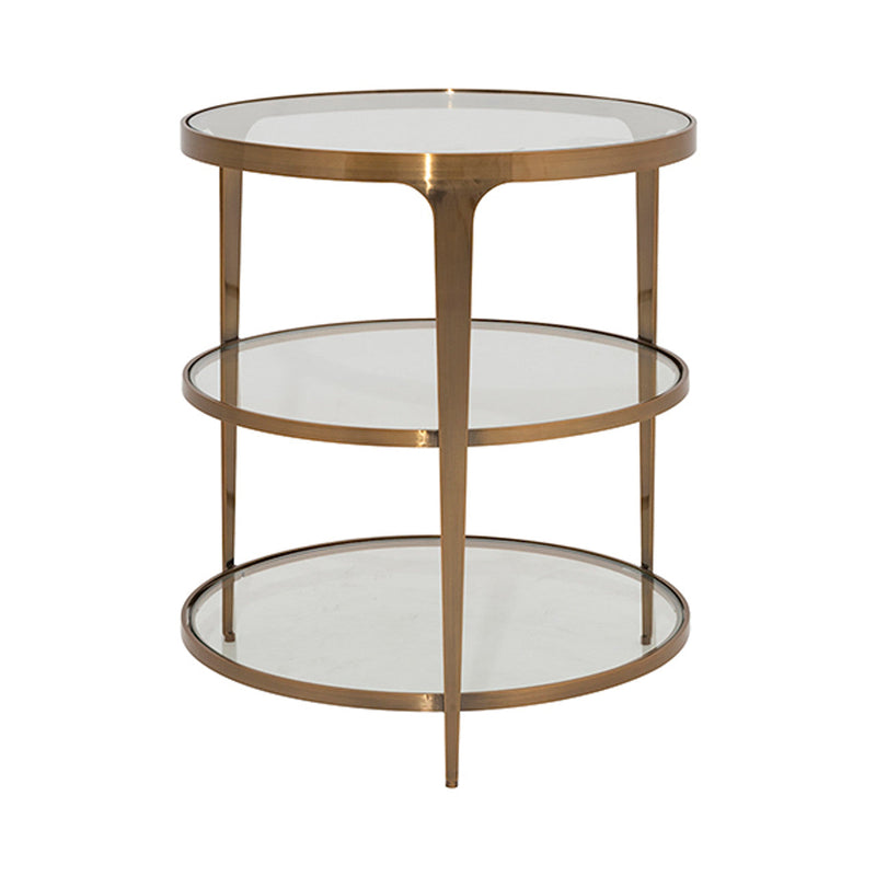 media image for three tier glass top round end table by bd studio ii vienna abr 3 215
