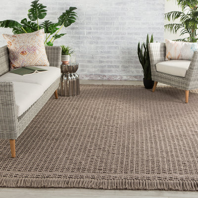 product image for Soleil Indoor/ Outdoor Solid Dark Taupe Rug by Jaipur Living 0