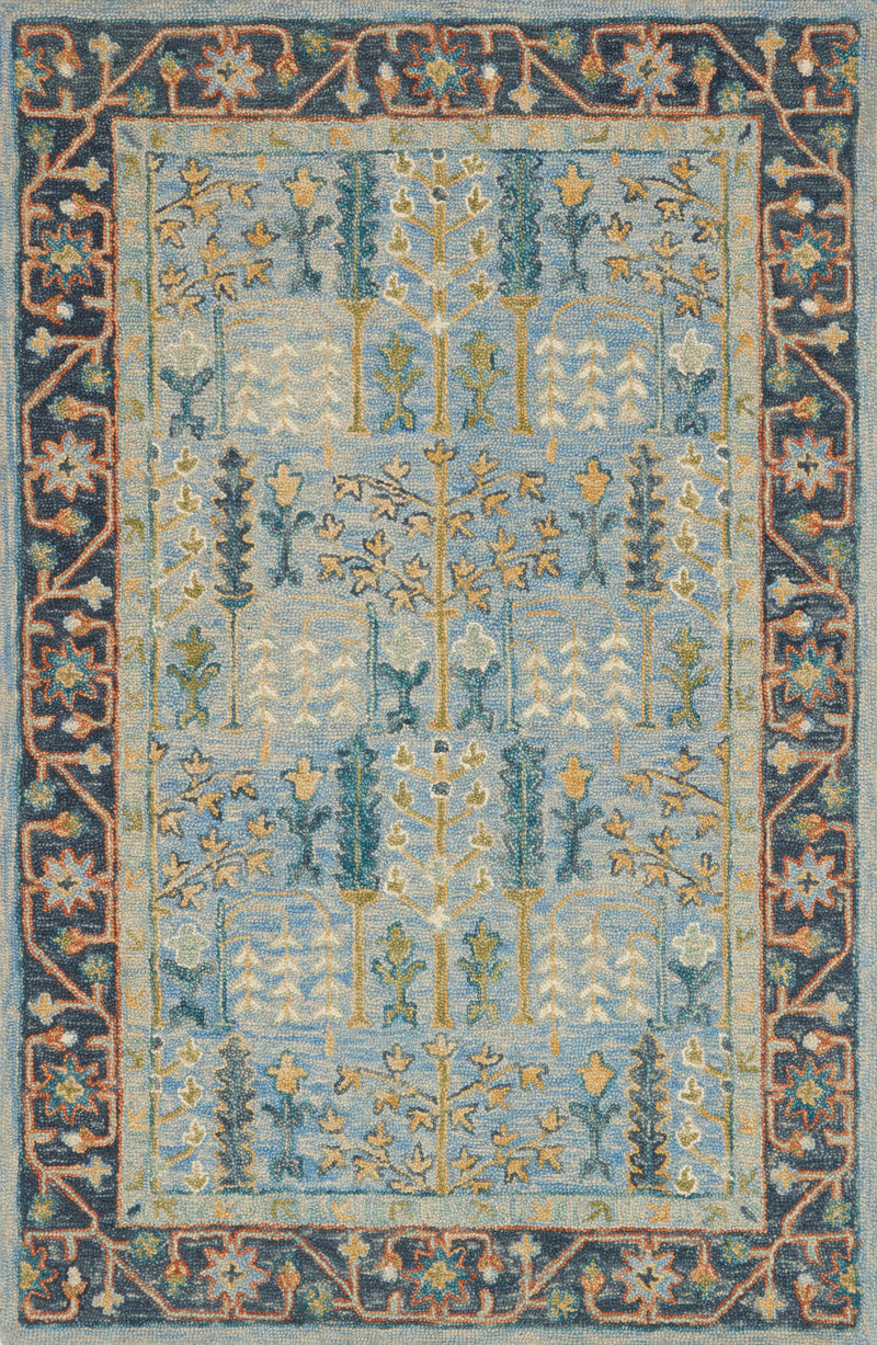 media image for Victoria Rug in Light Blue / Dark Blue by Loloi 216