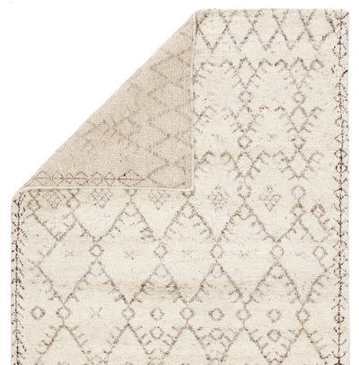 product image for Zola Hand-Knotted Geometric Ivory & Brown Area Rug 50