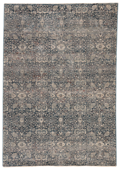 product image for Torryn Damask Gray & Blue Rug by Jaipur Living 83