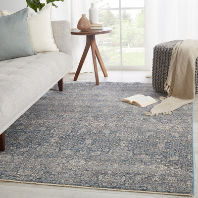 product image for Torryn Damask Gray & Blue Rug by Jaipur Living 15