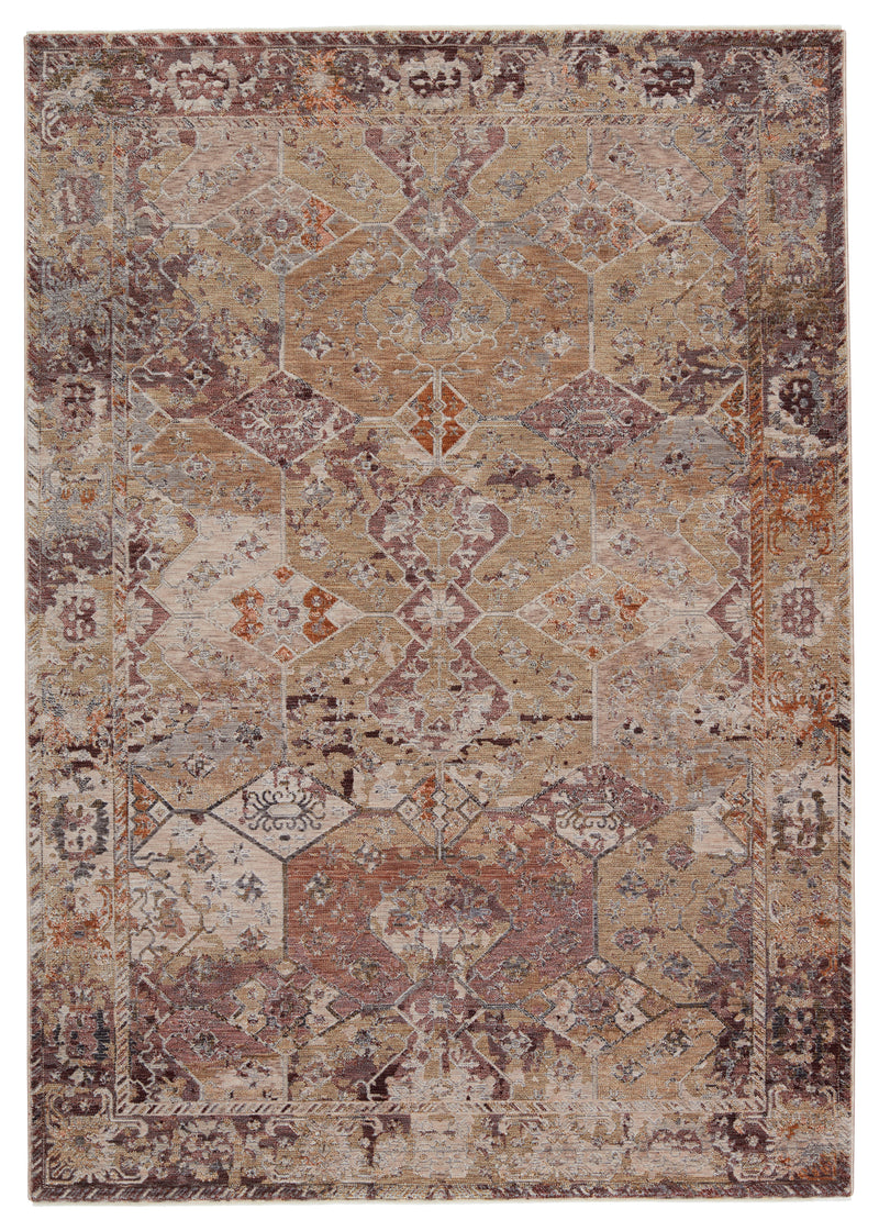 media image for Valentia Thessaly Gold & Maroon Rug 1 212
