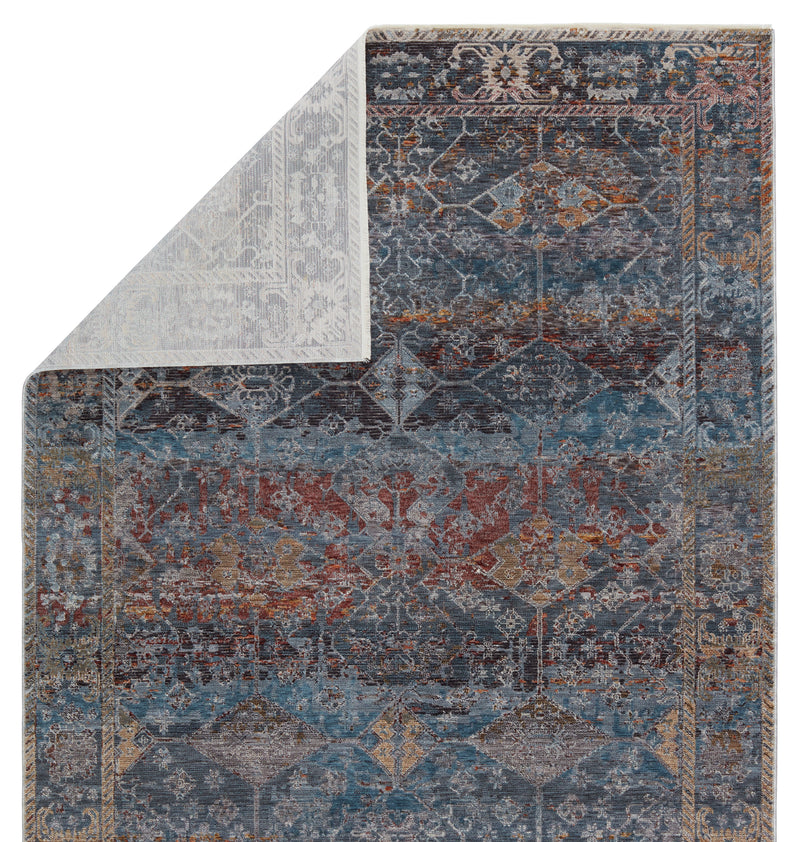 media image for Valentia Thessaly Dark Blue & Red Rug 3 211