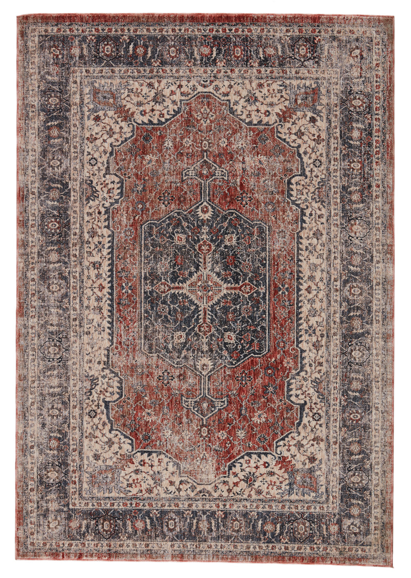 media image for Temple Medallion Gray & Red Rug by Jaipur Living 265
