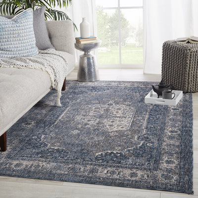 product image for Temple Medallion Blue & Gray Rug by Jaipur Living 46
