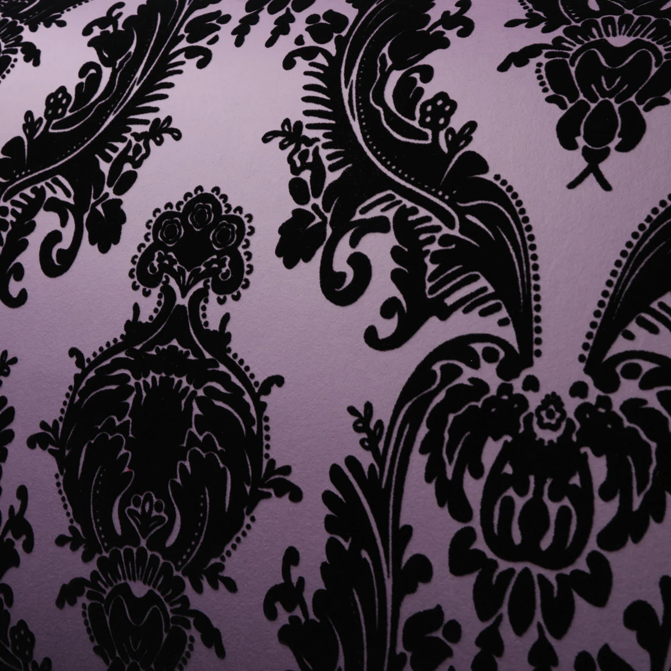 Shop Heirloom Velvet Flock Wallpaper in Black/Purple by Burke Decor
