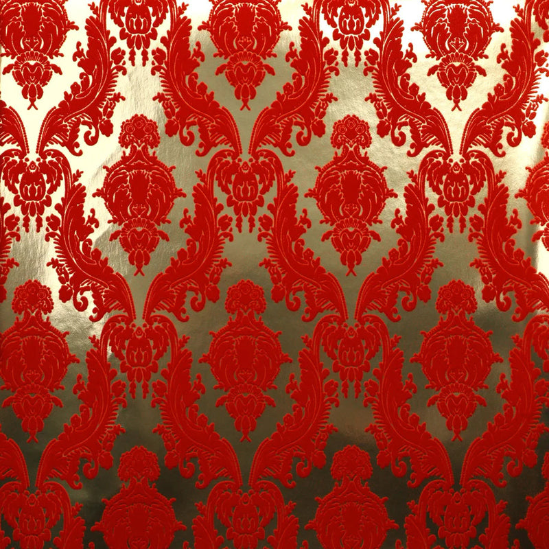 media image for Petite Heirloom Velvet Flock Wallpaper in Scarlet/Gold by Burke Decor 238
