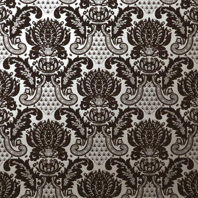 product image of Windsor Velvet Flock Wallpaper in Chocolate/Silver by Burke Decor 549
