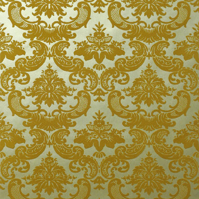 product image of Madison Velvet Flock Wallpaper in Golden by Burke Decor 569