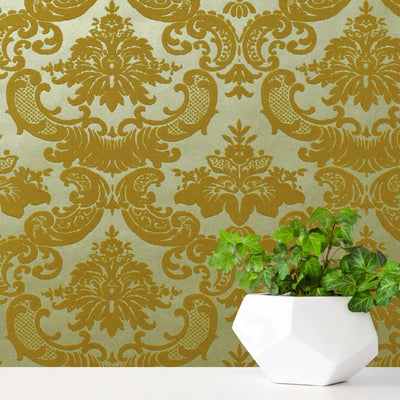 product image for Madison Velvet Flock Wallpaper in Golden by Burke Decor 70