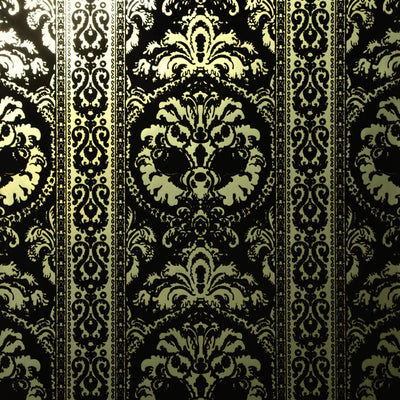product image for St. Moritz Velvet Flock Wallpaper in Black/Gold by Burke Decor 97