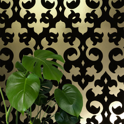product image for Grille Wallpaper in Black/Gold by Burke Decor 42