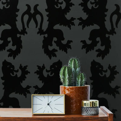 product image for Griffons Wallpaper in Noir by Burke Decor 15