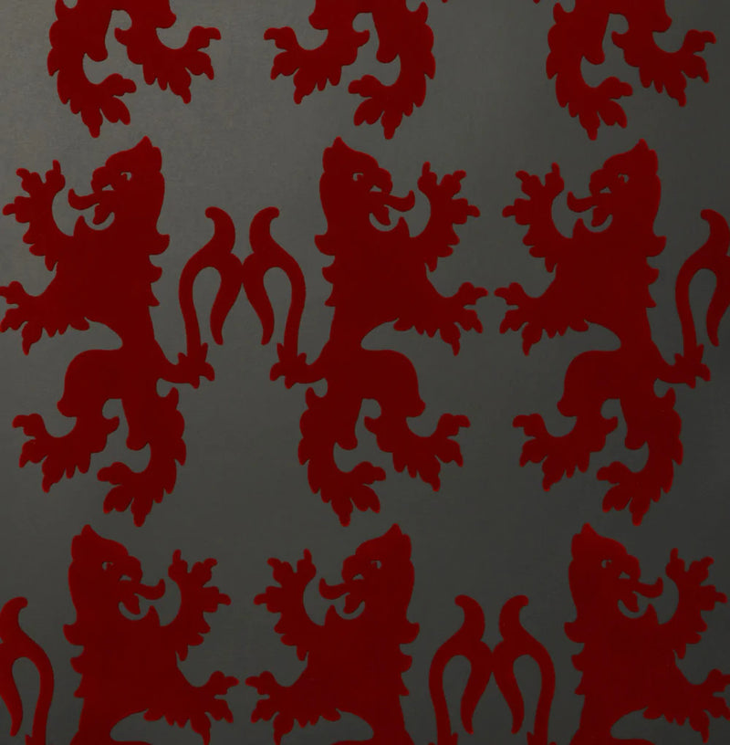 media image for Griffons Wallpaper in Burgundy/Slate by Burke Decor 25