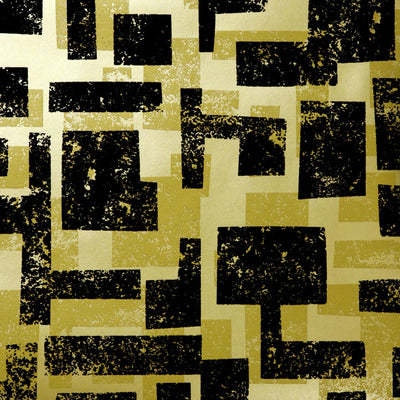 product image for Retro Blocks Velvet Flock Wallpaper in Black/Gold by Burke Decor 55